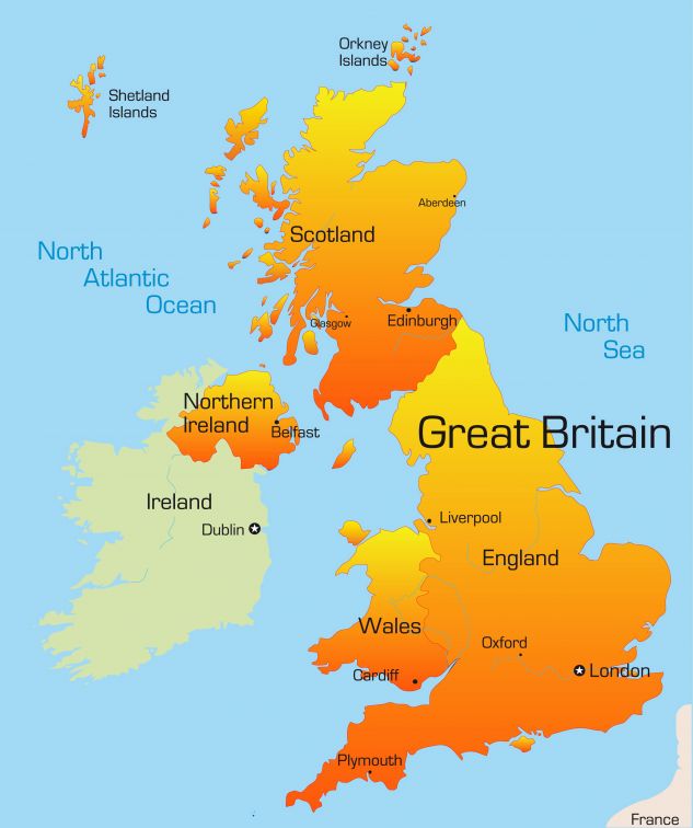 A map of the UK with holiday parks